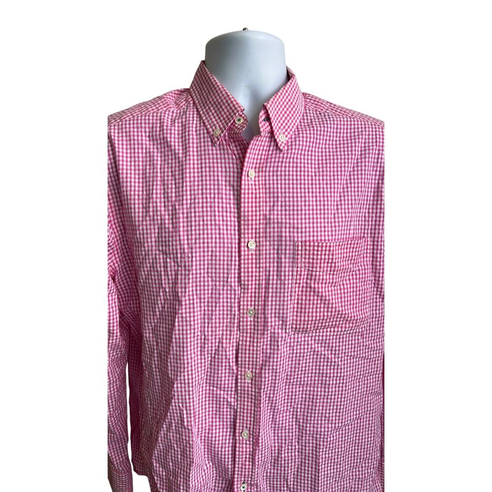 🎀 McLaughlin M Pink Gingham ButtonDown Shirt Preppy Cottagecore 90s Y2K Classic - Picture 2 of 4